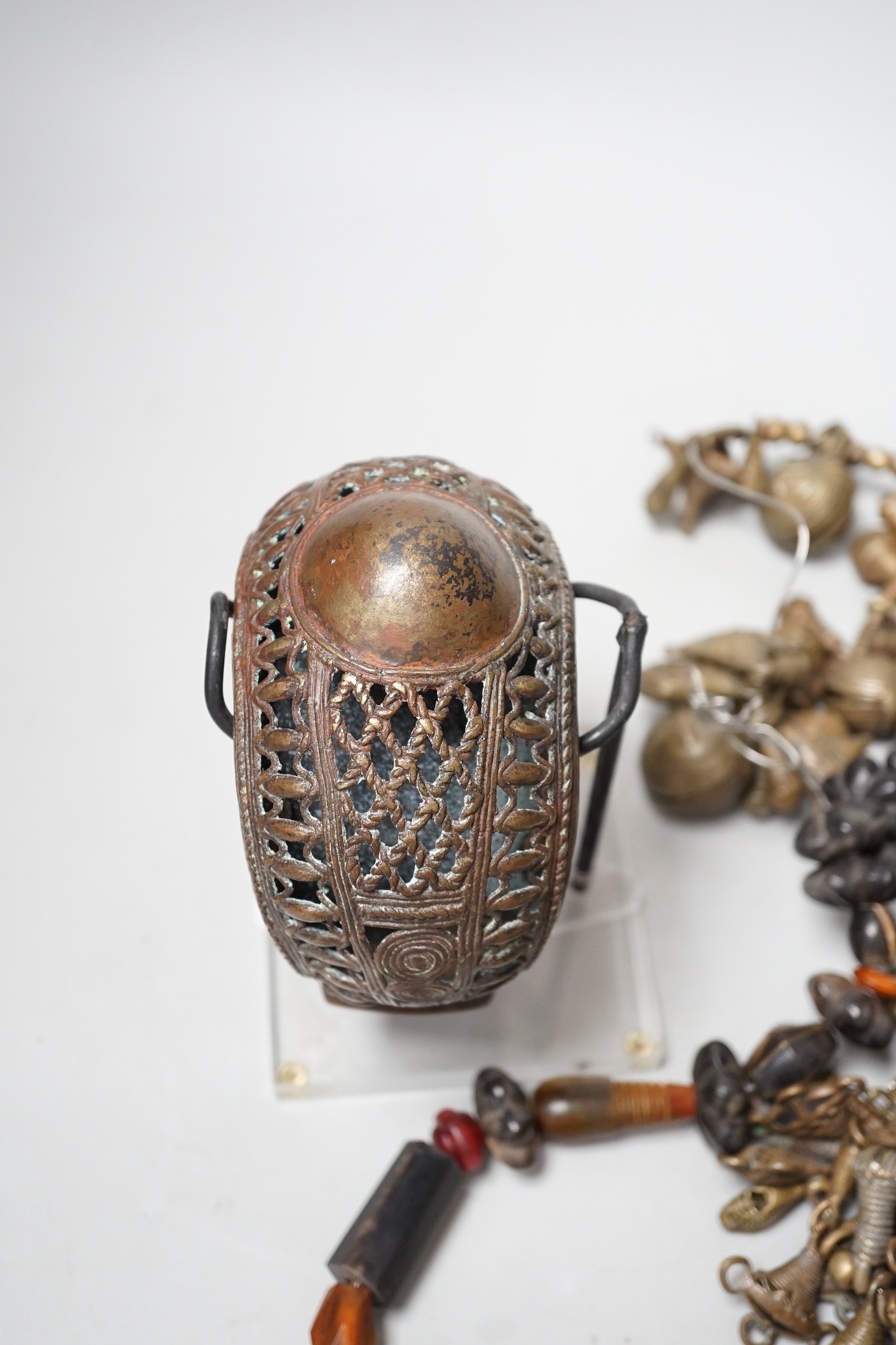 A group of tribal African jewellery, Baule and Bamelette